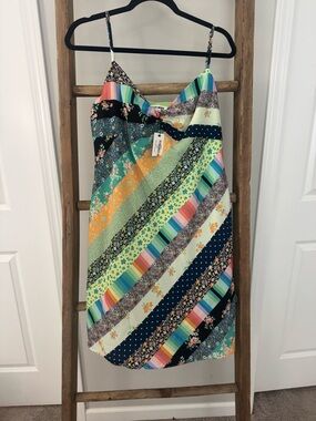 Steve Madden Multi-Color Striped Patchwork Mini Dress